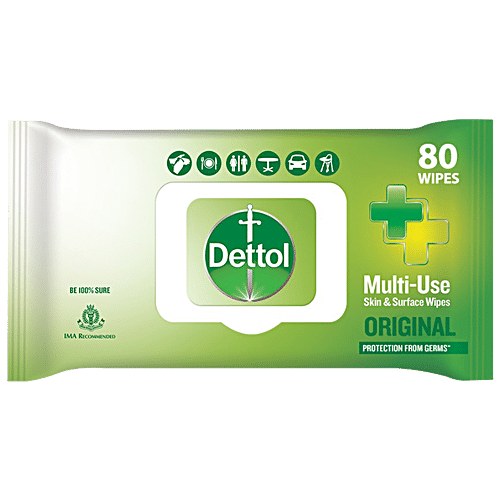 Dettol Disinfectant Skin & Surface Wet Wipes - Original, 80pc