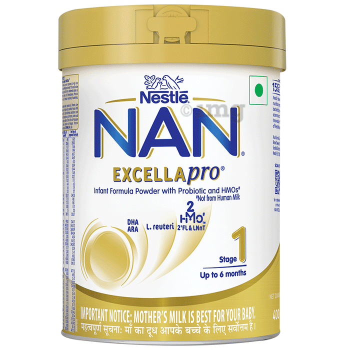 Nestle Nan Excella Pro 1 Infant Formula Powder Upto 6 Months Stage 1 Tin, 400g