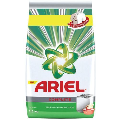 Ariel Complete Detergent Powder Standy Pouch, 1kg (Extra 500g Free)