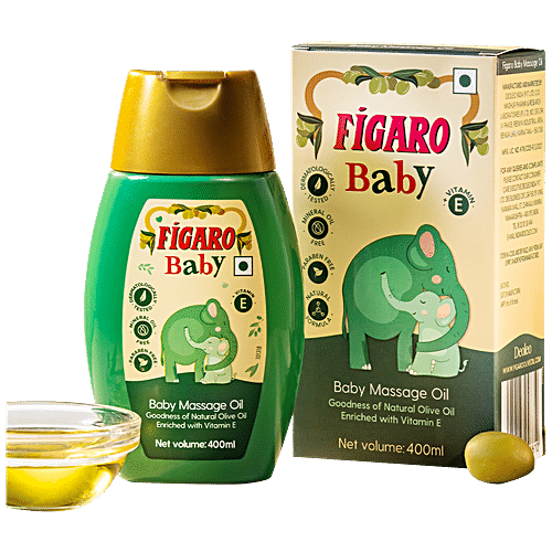 Figaro Baby Massage Oil - Olive Oil & Vitamin E, 400ml