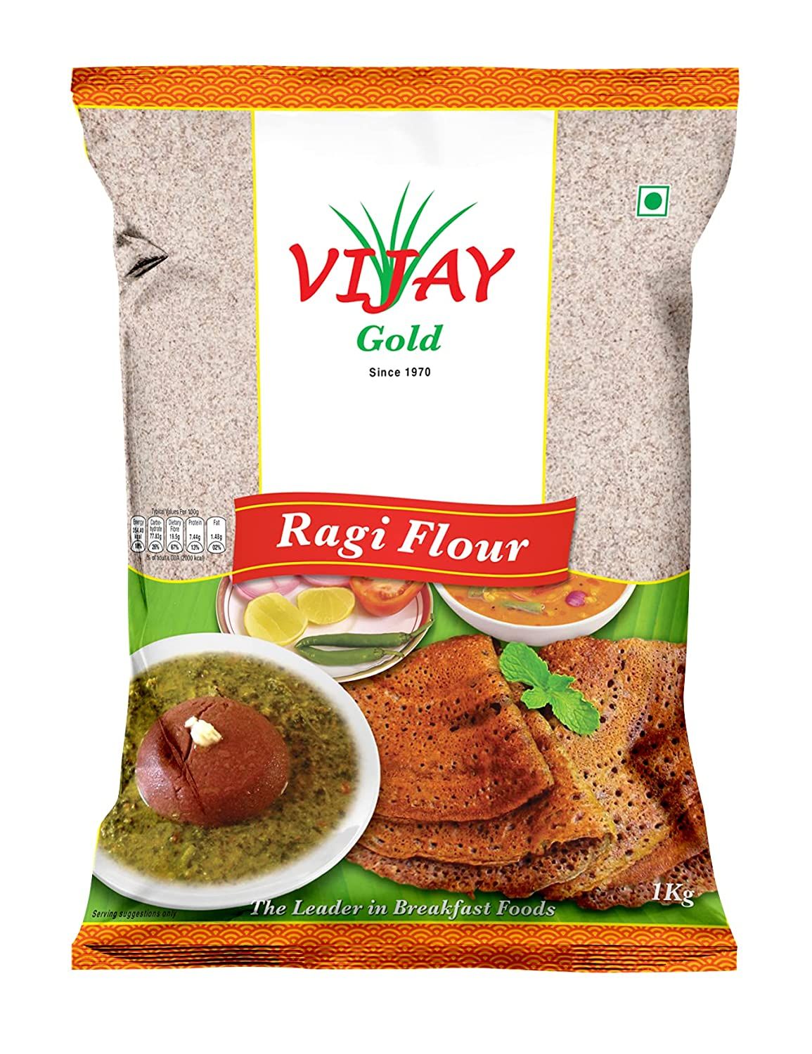 Vijay Gold Ragi Flour Pouch, 1kg