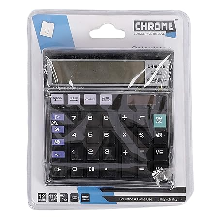 Chrome Staples 12 Digit Blister Calculator - Black (9231)