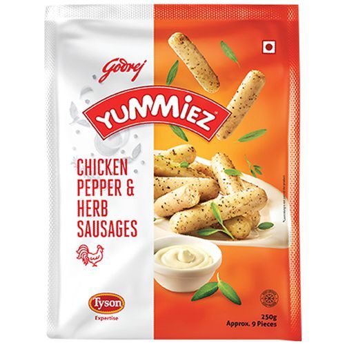 Godrej Yummiez Chicken Sausage - Pepper & Herb, 250g