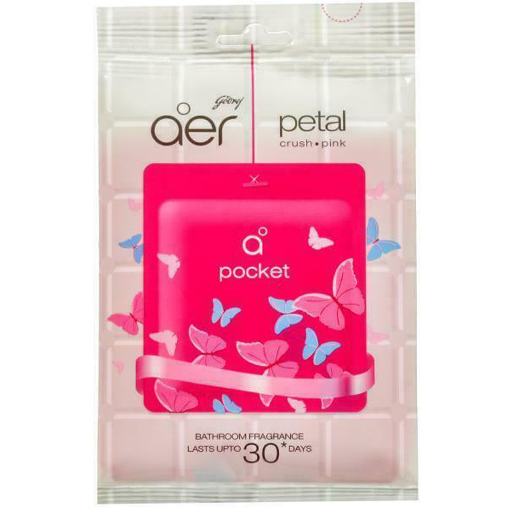 Godrej Aer Pocket Bathroom Fragrance - Crush Pink, 10g