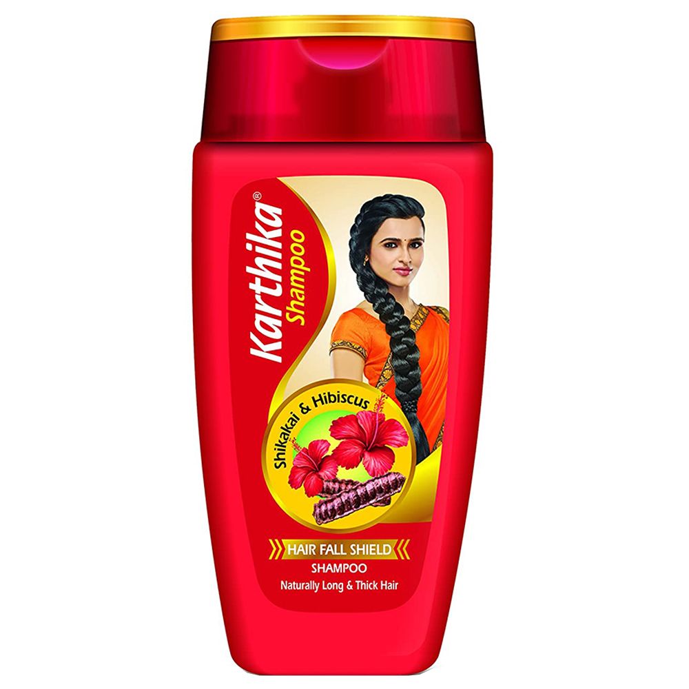 Karthika Shampoo Hairfall Shield - Shikakai & Hibiscus, 80ml