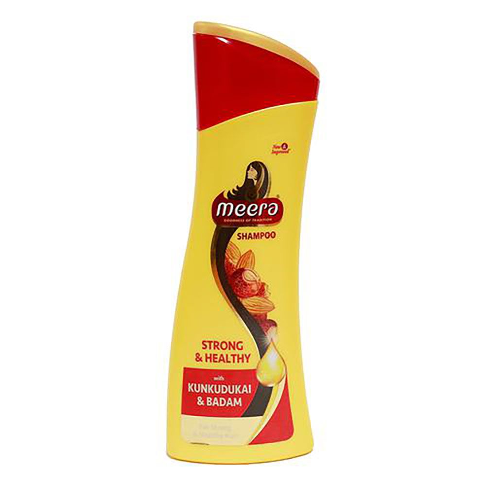 Meera Shampoo Strong & Healthy - Kunkudukai & Badam, 180ml