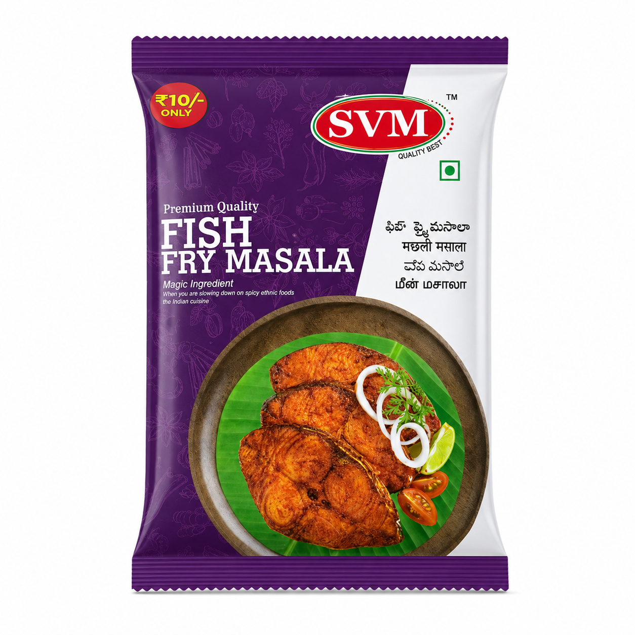 SVM Fish Fry Masala Pouch, 19g