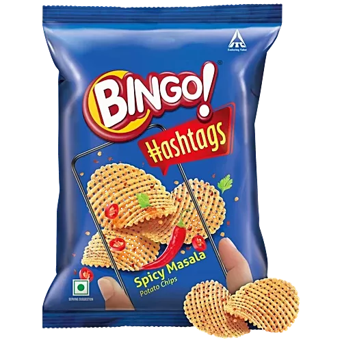 Bingo Potato Chips - Hashtags Spicy Masala, 58g