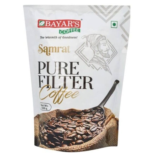 Bayar's Samrat 100% Pure Filter Coffee Powder Standy Pouch, 500g