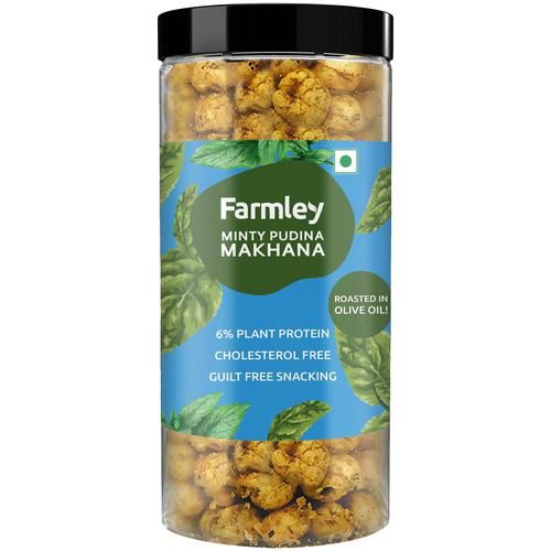 Farmley Roasted Makhana Jar - Minty Pudina, 90g