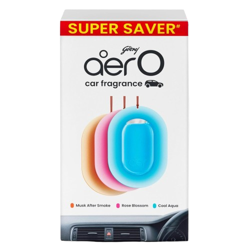 Godrej Aer O Hanging Car Air Freshener - Assorted, 7.5g (Set of 3)