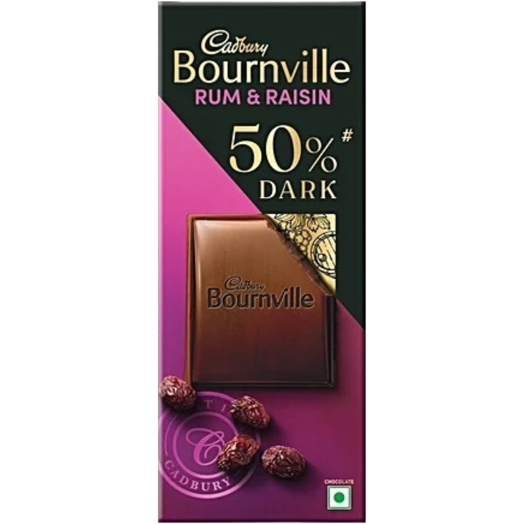 Cadbury Bournville 50% Dark Chocolate - Rum & Raisin, 80g