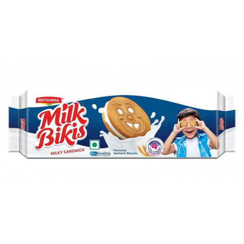 Britannia Milk Bikis Cream Biscuits -Milky Sandwich, 55g