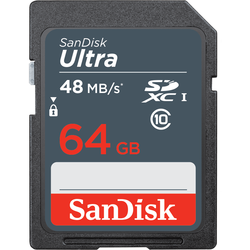 Sandisk Ultra SD Class 10 48 Mbps Memory Card - Red & Grey, 64GB