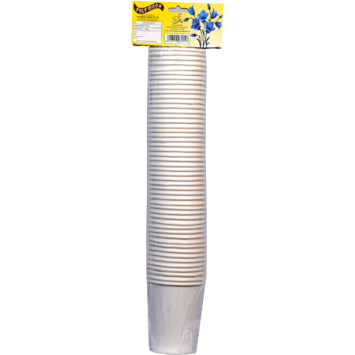 Pulp Wood Plain Paper Cups, 250ml (Set of 50)