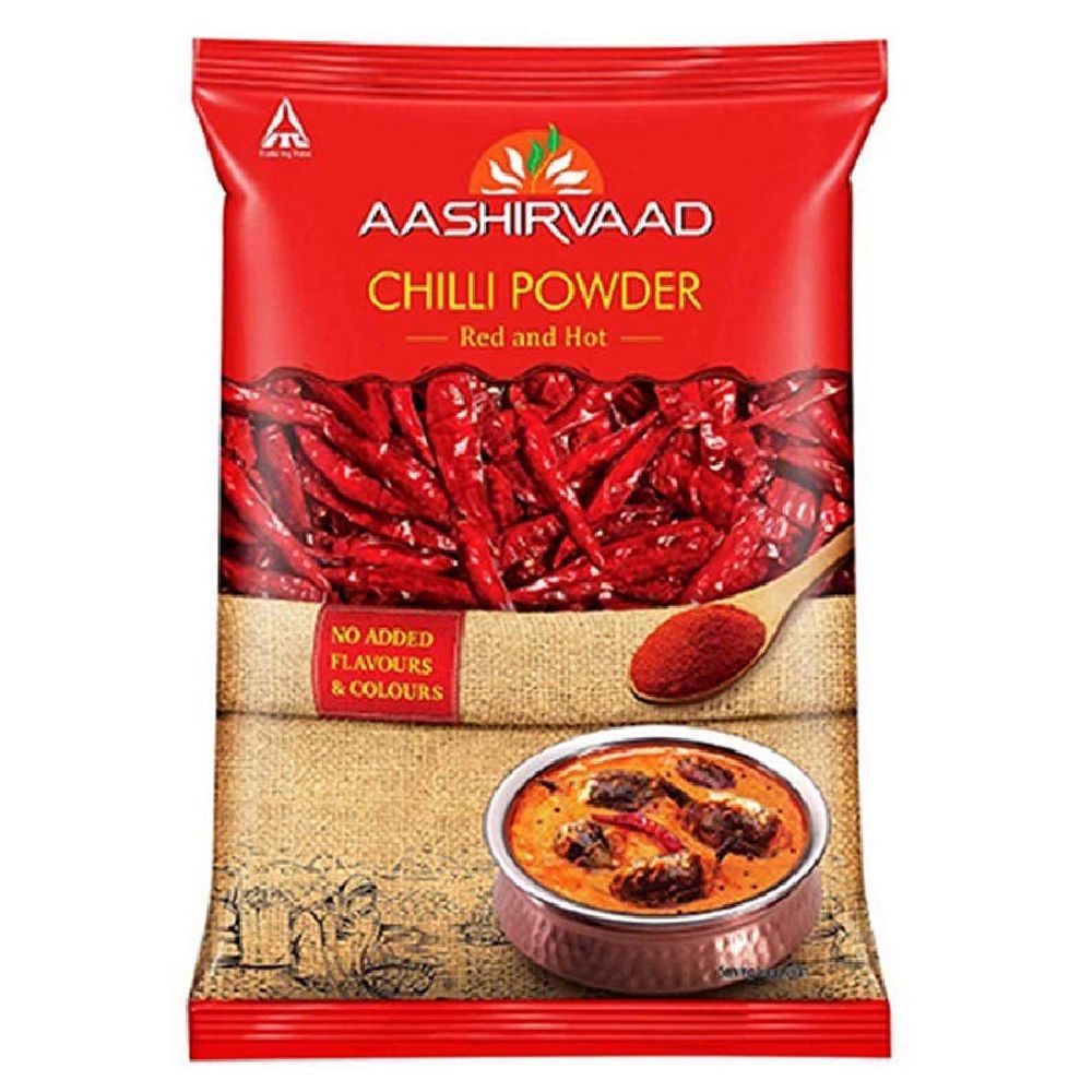 Aashirvaad Chilli Powder Pouch - Red & Hot, 500g