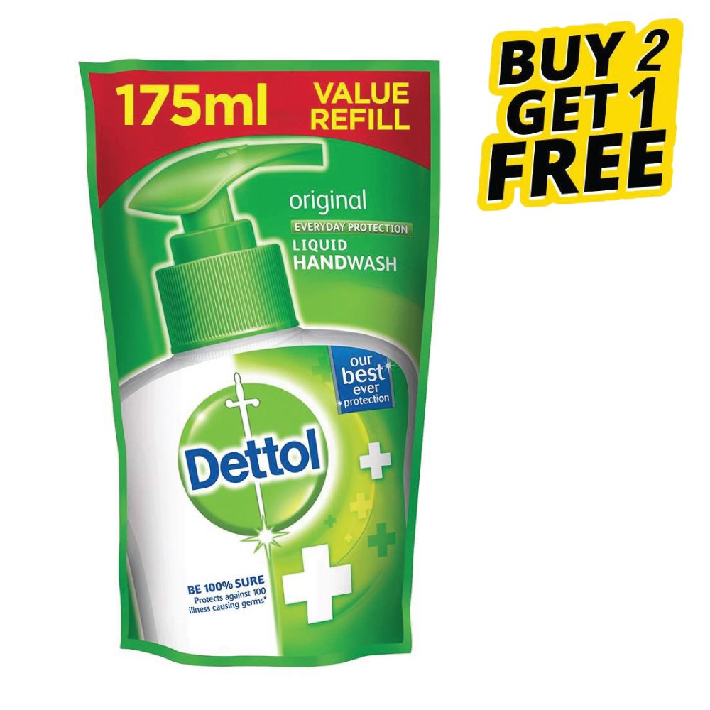 Dettol Hand Wash Refill - Original, 175ml (Buy 2 Get 1 Free)
