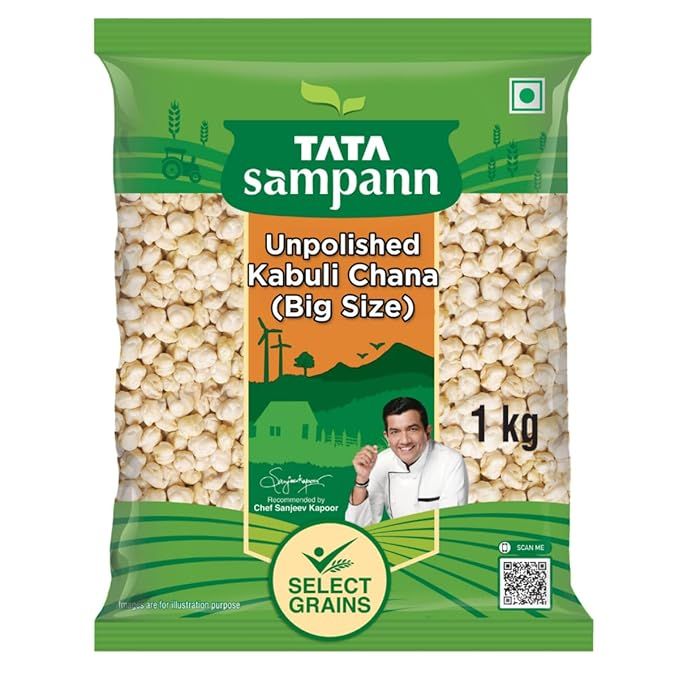 Tata Sampanna Unpolished Kabuli Chana - Big, 1kg