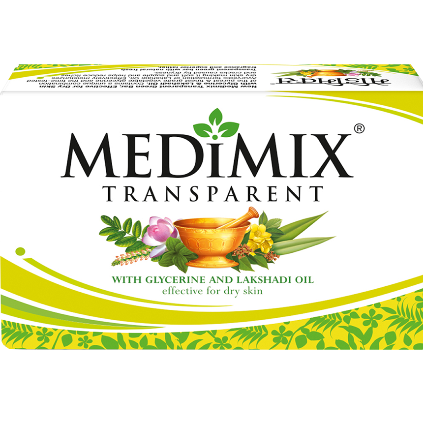 Medimix Transparent Soap - Glycerine & Lakshadi Oil, 125g (Buy 3 Get 1 Free)