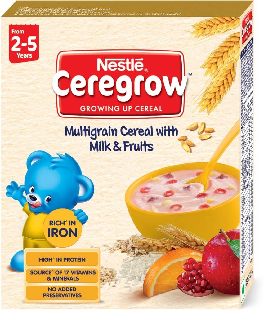 Nestle Ceregrow 2 to 5 Years Multigrain Cereal - Milk & Fruits, 300g