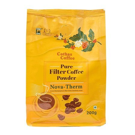 Cothas 100% Pure Filter Coffee Powder Standy Pouch - Nova Therm, 200g
