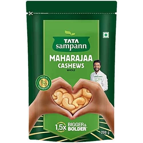 Tata Sampann Maharajaa Cashews Pouch - Whole, 200g