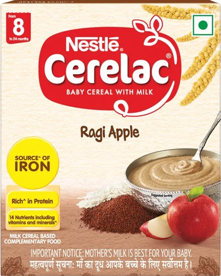 Nestle Cerelac Baby Cereal - Ragi Apple, 300g (8+ Months)