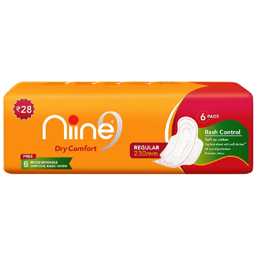 Niine Dry Comfort Sanitary Napkin - Regular (6pcs)