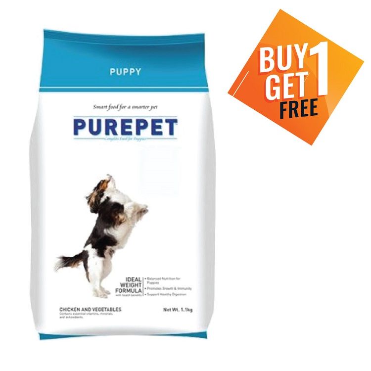 Purepet Puppy Dog Food - Chicken & Vegetable, 1.1kg (Buy 1 Get 1 Free)