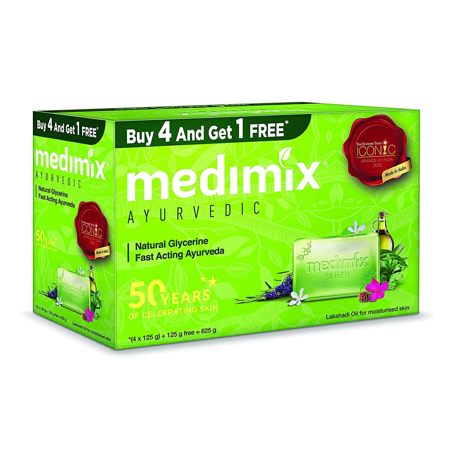 Medimix Glycerin Soap, 125g (Buy 4 Get 1 Free)