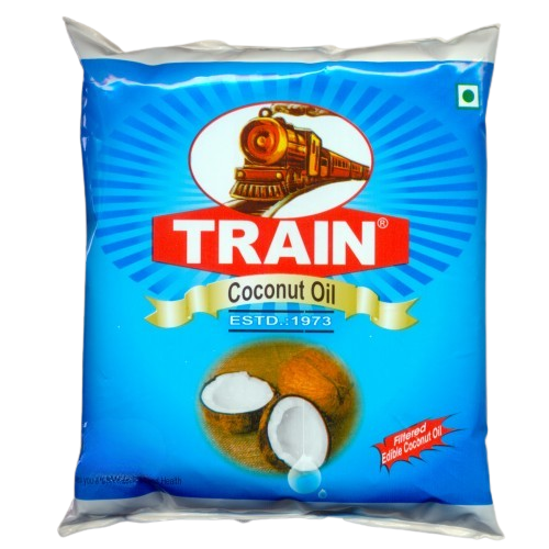 Train 100% Pure Cold Pressed Coconut Oil Pouch, 1L