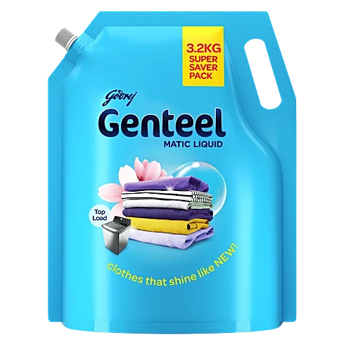Godrej Genteel Matic Liquid Detergent Refill Pouch - Top Load, 3.2kg
