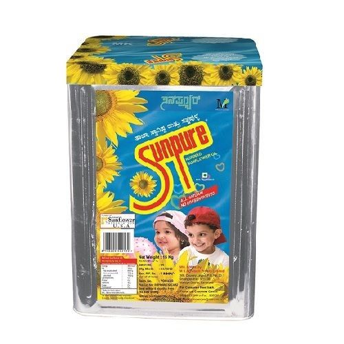 Sunpure Sunflower Oil Tin, 15kg