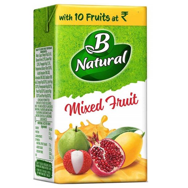 B Natural Fruit Juice Tetra Pack - Mixed Fruit, 125ml