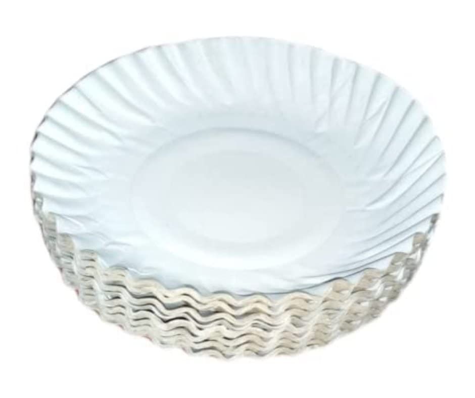 Disposable Medium Paper Plate - White, 10 inch (50pc)