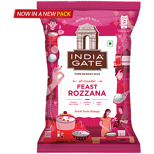 India Gate Basmati Rice Pouch - Feast Rozzana, 1kg