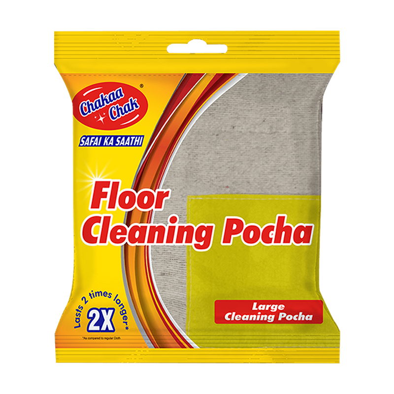 Chakaachak Durable Materials Floor Cleaning Pocha (White)