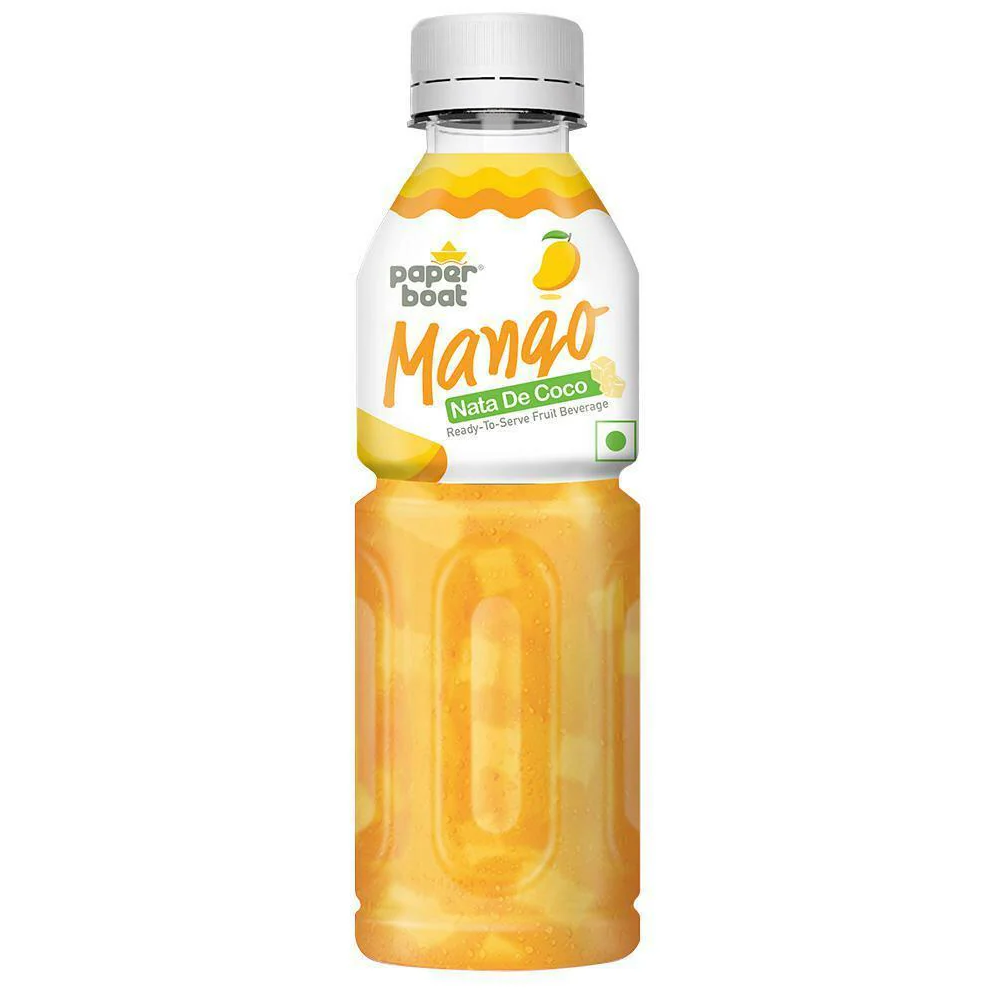 Paper Boat Nata De Coco Fruit Drink PET Bottle - Mango, 250ml
