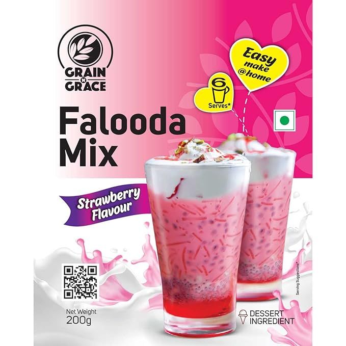 Grain N Grace Falooda Mix Carton - Strawberry, 200g