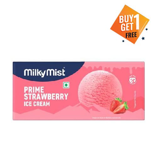 Milky Mist Ice Cream Carton - Prime Strawberry, 750ml (Buy 1 Get 1 Free)