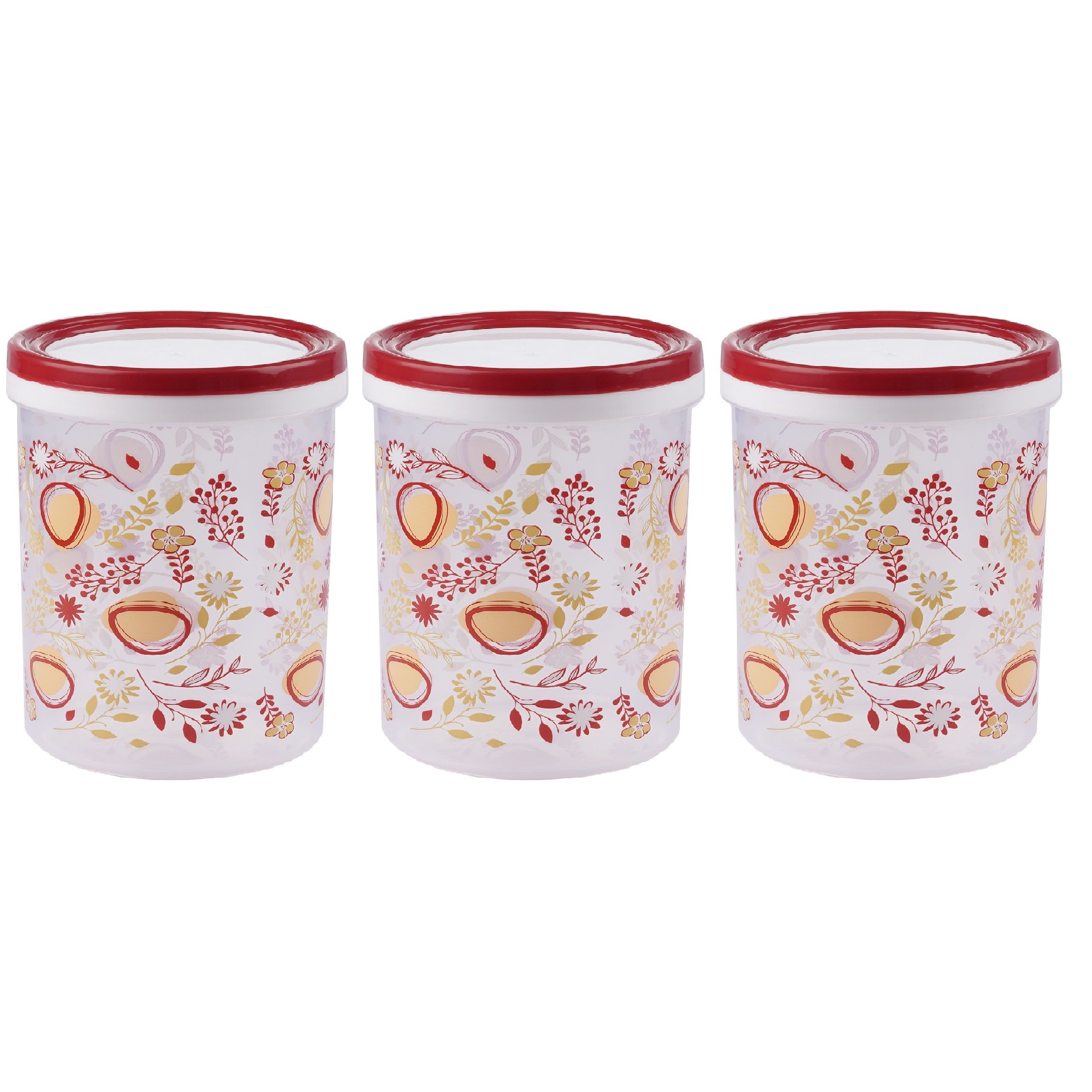 Amson Easy Spin Printed Tall Container Set - Assorted, 1L (3pc)