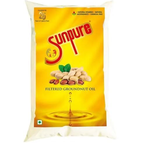 Sunpure Filtered Groundnut Oil Pouch, 1L