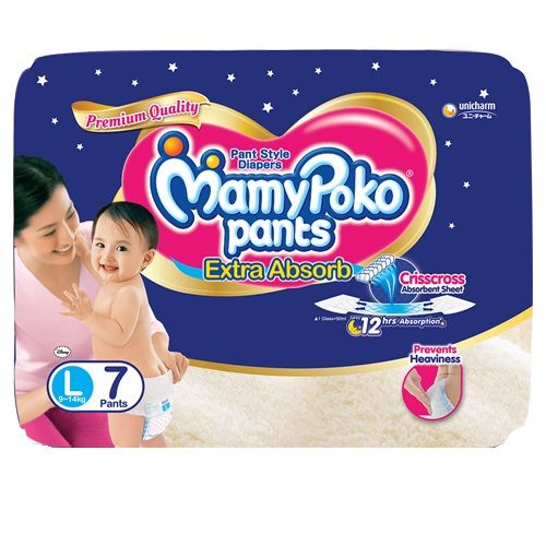 MamyPoko Baby Pants - L, 7pc