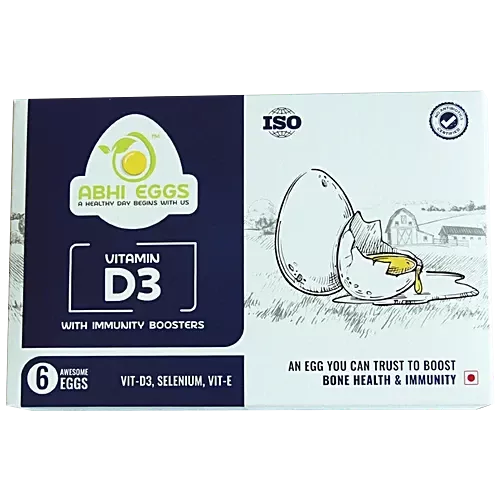 Abhi Eggs Vitamin D3 Hen White Eggs, 6pc