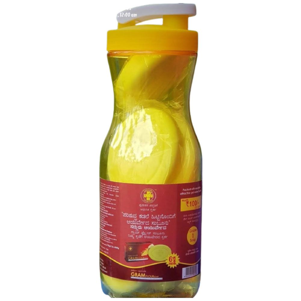 Sadguru Ayurveda Bath Soap Jar - Gram Flour, 75g (Set of 6)