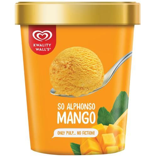 kwality Wall's Ice Cream Tub - So Alphonso Mango, 700ml