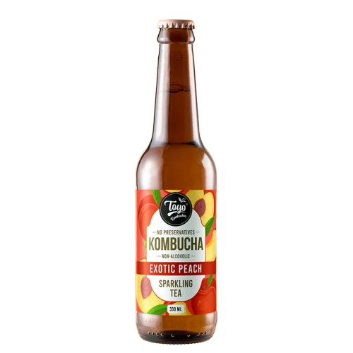 Toyo Kombucha Sparkling Tea Bottle - Exotic Peach, 330ml