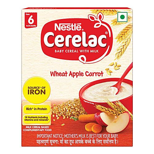 Nestle Cerelac Baby Cereal - Wheat Apple Carrot, 300g (From 6 to 24 Months)