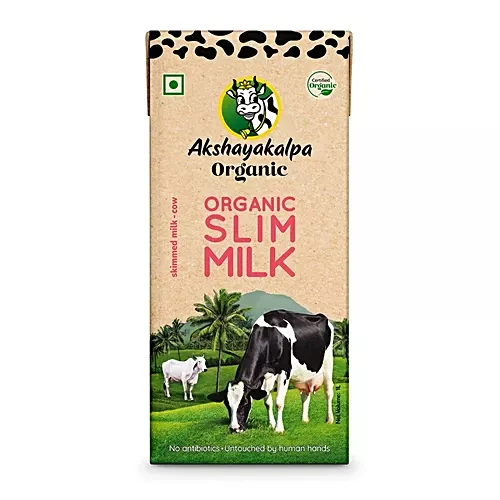 Akshayakalpa Organic Slim Milk Tetra Pack, 1L