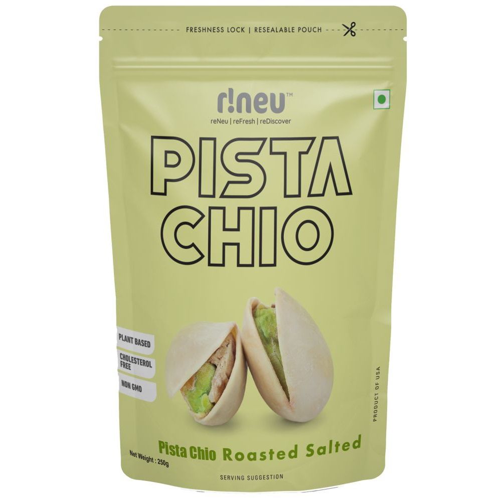 r!neu Premium Roasted & Salted Pouch - Pistachios, 250g
